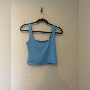 Live In The Moment Blue Cropped Tank, Size Small